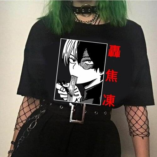 New My Hero Academia Anime Tee Boku No Hero Academia Shirt Manga Todoroki Deku Short Sleeve T-shirt