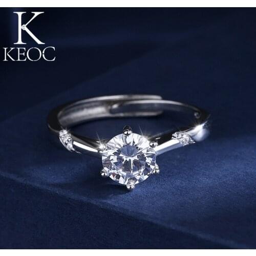 Keoc 2021 New Summer Wedding Date Womens Ring Bride Fashion Jewelry Classic 6 Claw AAACZ Party Birthday Personalized Gift