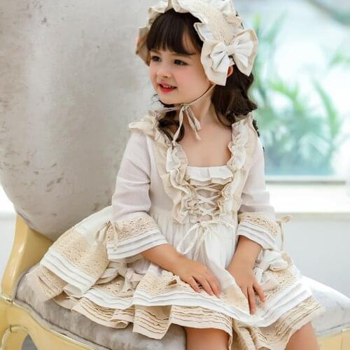 Original Design Spanish Baby Girls Princess Dress Infant Cotton Ball Gown Lolita Childrens Dress Princess Party Clothes