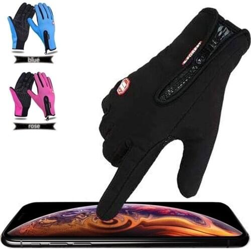 Fleece gloves Touch screen Non-slip Extended 24cm warm Fleece Waterproof/Windproof Winter Gloves Unisex Gloves for SmartPhone