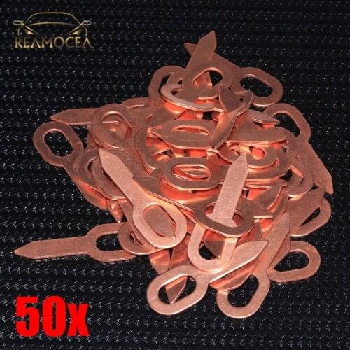 Reamocea 50Pcs 58mm Oval Copper Plated Dent Puller Rings for Spot Welding Soldering Car Body Panel Washer Removal Repair Tool