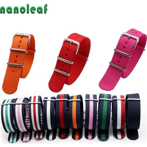 Watch Strap For NATO Style Watch Band Silver Buckle 18mm 20mm 22mm 24mm Breathable Bracelet Replacement Belt Table Accessories