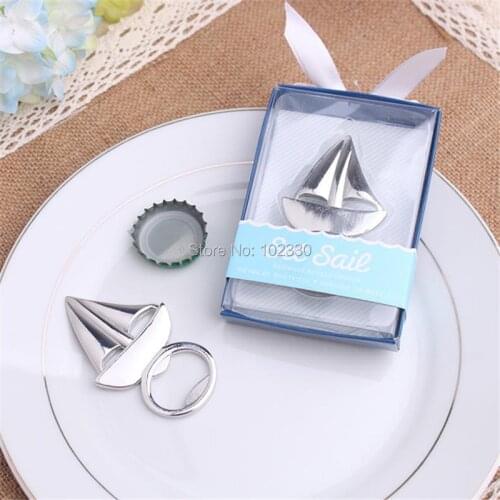Silver Sailing Boat Bottle Opener Beer Openers Bar Tools Party Accessories Wine stopper Wedding Favors Home Cooking S201762