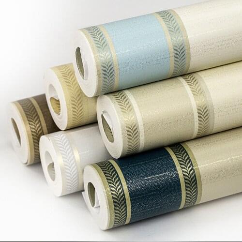 Beibehang Modern simple bedroom living room TV background wall green wallpaper vertical stripe 3d wallpaper roll papel de parede