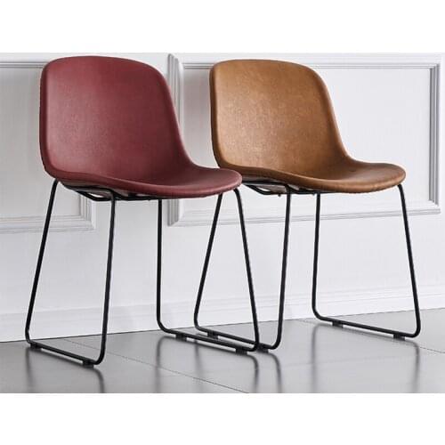 Modern dining chair Nordic style Recreational chair Cortical surface Wrought iron bedroom dining chairs Creative designers