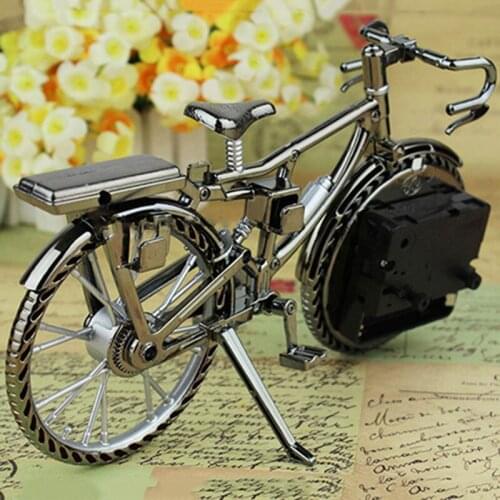 Vintage Bike Shape Alarm Clock Fun Bicycle Clock Ornaments for Home Decor SDF-SHIP