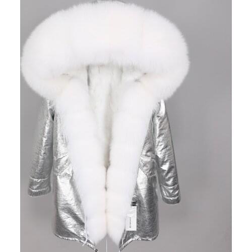 Maomaokong fashion womens clothing Fox fur big fur collar Fur coat Detachable rabbit hair lining winter Fashion park fur coat