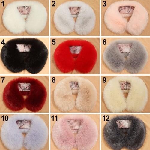 Naiveroo 21 Colors Winter Warm Natural Fur Collar Women Scarf Faux Fur Coat Scarves Luxury Raccoon Neck Warmer Collar 40-70CM