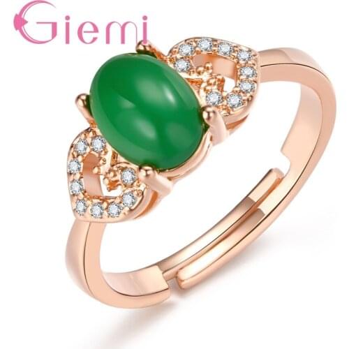 Super Shining AAA+ Cubic Zirconia Classical Heart Shape Design For Ladies Women Trendy Rose Gold Opening Finger Rings