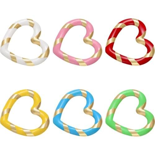 ZHUKOU 20x22mm heart earrings charms for jewelry making cute enamel pendants for DIY Jewelry Accessories Making findings VD723