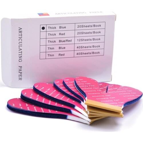 1Box Dental Full mouth Articulating Paper Horseshoe Thick&Thin Blue&Red 6books/Box