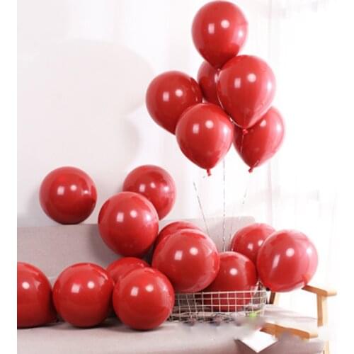 10pcs 12 Inch Pomegranate Red Thick Latex Balloon Gem Red Double Balloon Wedding Scene Layout Balloon