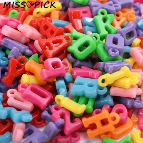 100pcs 14mm Acrylic Beads Mix Color Alphabet Letter Loose Spacer Beads for Needlework Jewelry Making DIY Bracelet Accessories