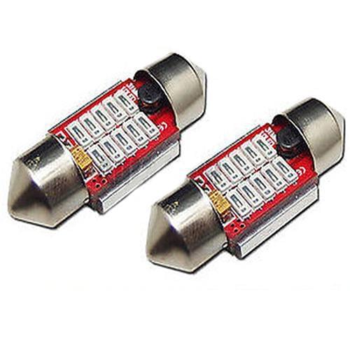 2 Pcs Blue 31mm 10 SMD LED Festoon Bulbs for Car Dome Map Lights Home Decor