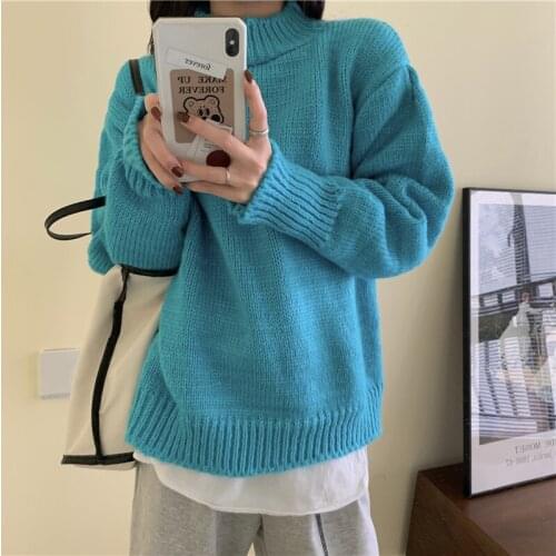 2021 Loose slouchy long-sleeve pullover sweater