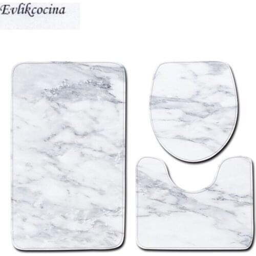 Free Shipping 3pcs Marble Pattern Banyo Bathroom Carpet Toilet Bath Mats Set Non Slip Pad Tapis Salle De Bain Alfombra Bano