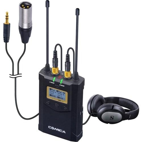 COMICA CVM-WM100 PLUS UHF 48-Channels Mono StereoReal-Time Monitoring Wireless MicrophoneDual-Transmitter and One Receiver MIC
