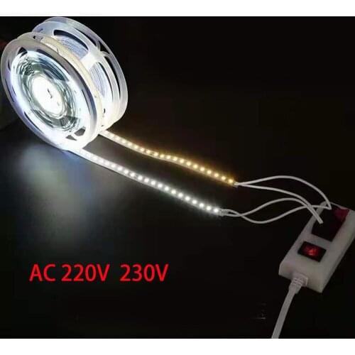 5m High Brightness AC 220V 230V 2835 Led Strip Light 120LED/m With IC non Waterproof Decoration10mm Width Flexible LED Strip