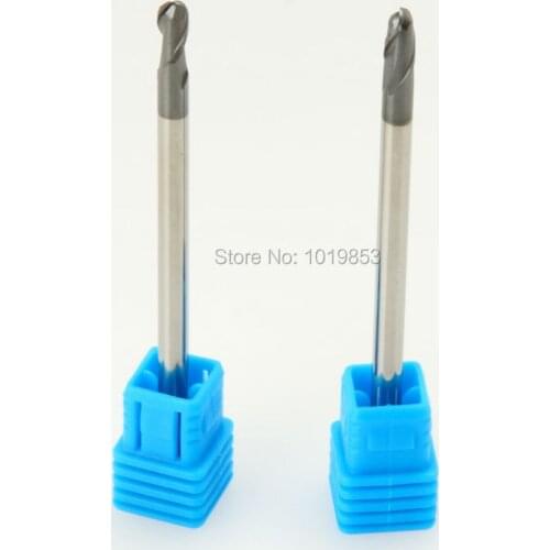 5pcs SLONS S200-R2*4*75L HRC50 4mm shank diameter BALL NOSE tungsten carbide end mill milling cutter for steel or cast iron