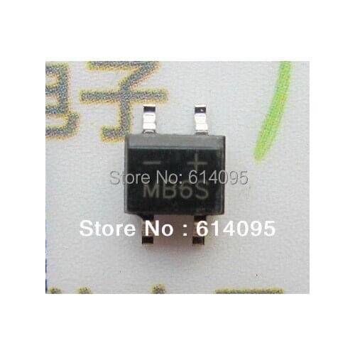 Free shipping SMD MB6S rectifier bridge rectifier 600V/0.5A SOP-4 (#63524)