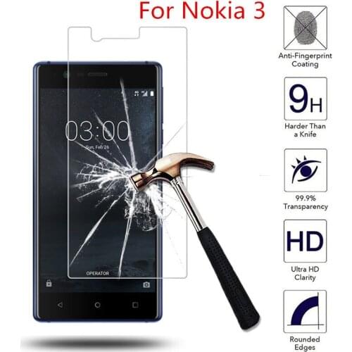 For Nokia 3 Dual SIM 5.0" On HD Tempered Glass Screen Protector For Nokia 3 nokia3 5.0inch Phone Protective Guard Films Case