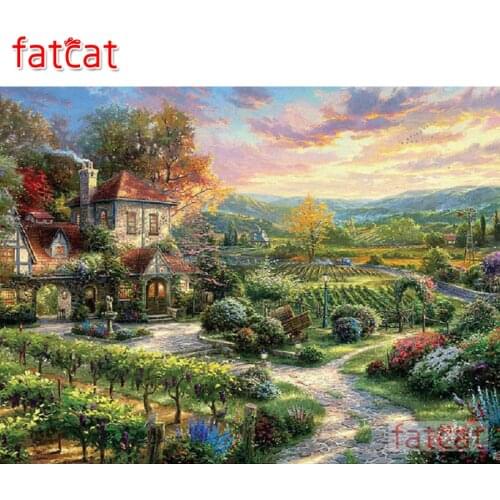FATCAT Abstract garden landscape 5d diy diamond painting kits full square round drill diamond embroidery sale wall decor AE3003