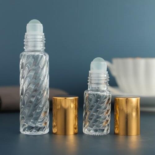 Wholesale 5ml 10ml Roll On Bottle Clear Glass Perfume Bottle Refillable Empty Roller Essential Oils Vials 10/30/50pcs
