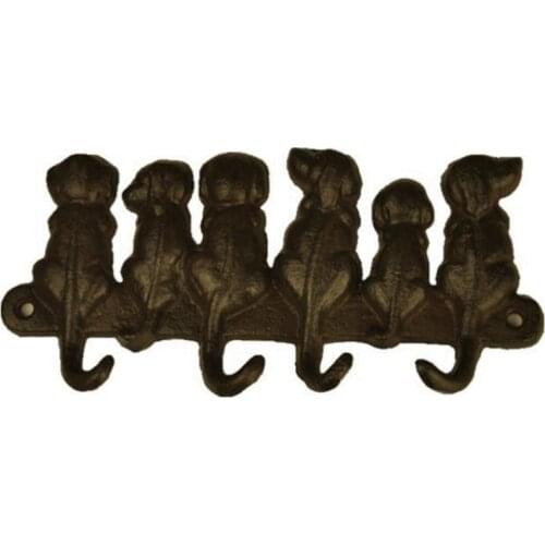 Quality Cast Iron Dog Door Key Hook Pastoral European Retro Wall Hanging Coat Creative Classical Room Decor