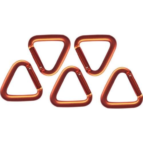 Triangle Carabiner Hiking Climbing Keychain Clip Hook Kettle Buckle Outdoor Camping Tool 0.29*2.09in