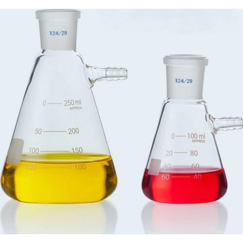 1piece 25ml to 1000ml Boro 3.3 Filtering Flask with Standard Ground Mouth Erlenmeyer Single Hose Filter Flask Lab Glassware