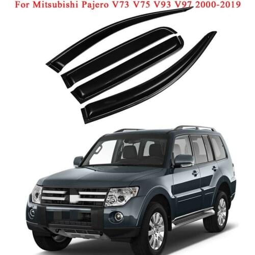 Window Visor Side Wind Deflector Vent Shade Raincoat Shelter Smoke Tinted Guard For Mitsubishi Pajero V73 V75 V93 V97 2006-2019