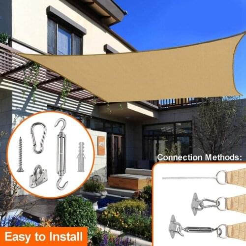 MLGB Sun Shade Sail Hardware Installation Kit for Rectangle Triple-cornered Square Shade Sails Turnbuckle Snap Hook