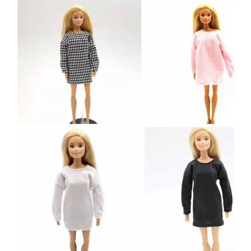 Fashion Houndstooth Dresses for Barbie Doll Clothes Swallow Gird Long Shirt 11.5" Dolls Accessories 30cm BJD Playhouse Kids Toys