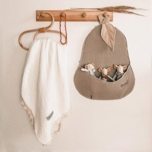 Wall Pastoral Storage Pocket Creative Home Decor Crepe Cloth Pendant Trendy Room Pear-shaped Fabric Solid Color Wall Jewelry