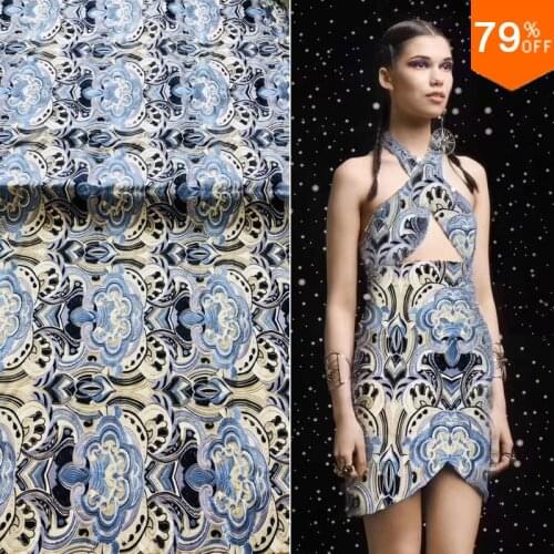 New2018 Starry Aliens Alien Species embroidery fabric manufacturers selling many Color Focus Fashion week Fabric Support Fabrics