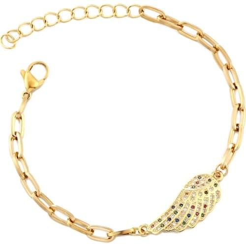 New Fashionable Summer Jewelry Rhinestone Bracelet High-Quality Zircon Angel Wings Bracelets Women Best Choice For Girlfriend