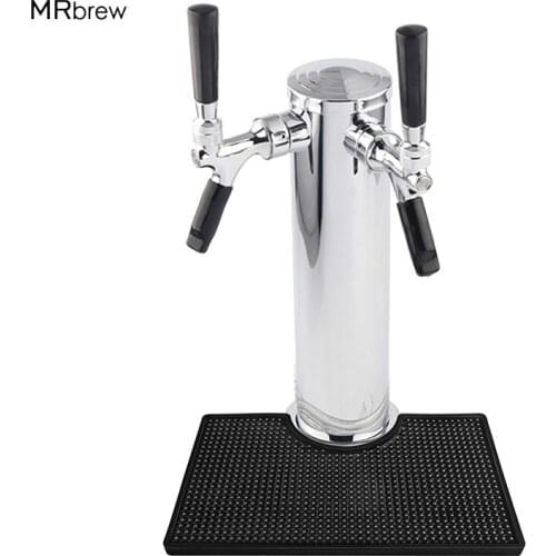 Double Tap Beer Tower With PVC Bar Mat,Wine /Soda Water Dispenser Tools For Bar Homebrew ,Drip Tray Keep Bar Clean