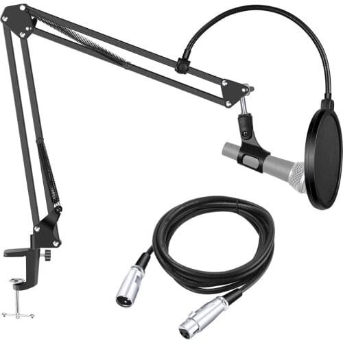 Neewer Microphone Stand Arm with Mic Filter and 8.2 feet XLR Male to Female Cable for Condenser Microphone for Studio Recording