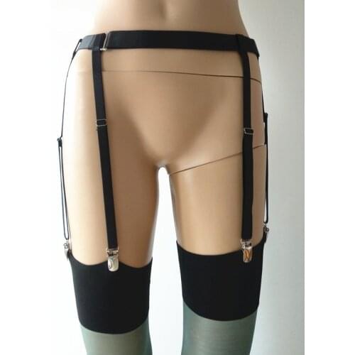 Six-Strap Women Adjustable Black Suspender Waist Garter Belt for Stockings Garters Lady Stocking Belt Hot Dropshipping