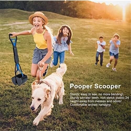 Pet Pooper Handle Scooper Dog Cat Poop Waste Pick Jaw No Smelling Durable Spring Grass Dirt Gravel Claw Bin Small Rake Cleaning