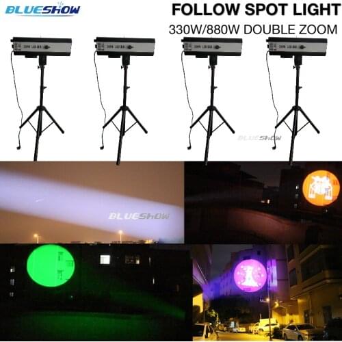Led follow spot light 330w/660w/880w wedding decoration stage lighting double zoom led following spot light stage professional