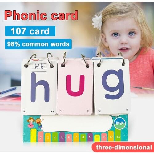 Phonics English Flashcards Spelling Word Desktop Calendar Learn Language Educational Toys For Children Kids Games Gifts 131Pcs