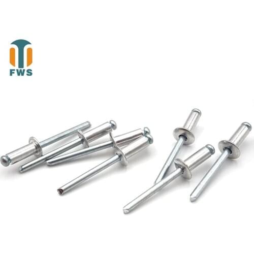 20PCS M4.8 16-30mm Multi Sizes DIN EN ISO15977 GB/T12618.1 Aluminium Open End Round Head Blind Rivet for Furniture Car Aircraft