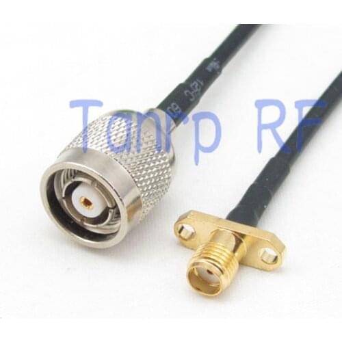 10PC 6in RP-TNC male to SMA female with 2 hole panel RF connector adapter 15CM Pigtail coaxial jumper cable RG174 extension cord