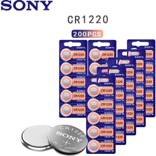 200PCS/LOT Original FOR SONY CR1220 Button Cell Batteries CR 1220 3V Lithium Coin Battery BR1220 DL1220 ECR1220 LM1220