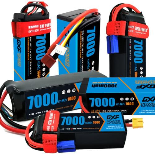 2PCS DXF Lipo Battery 3S 11.1V 5200mah 6500mah 7000MAH 50C 60C Hardcase for RC Evader BX Car Truck Truggy Buggy