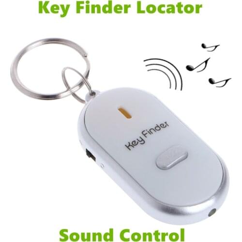 White LED Key Finder Locator Find Lost Keys Chain Keychain Whistle Sound Control LED Flashlight Key Chain