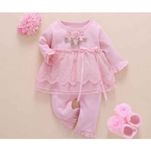 Infant girls bodysuit & headband& socks girls bodysuit baby christening baptism gown party wedding photo shooting costume cute
