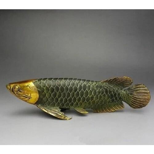 Household Decoration Bronze Gilt Old Handwork Lucky Fish