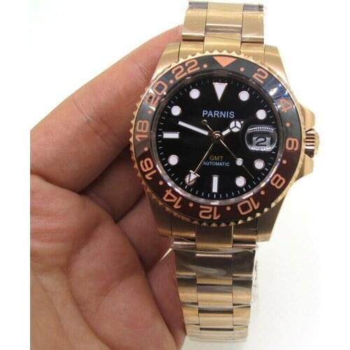 Men wrist watch,mens automatic watches PARNIS luxury man self wind mechanical wristwatch waterproof clock sapphire relogio gold